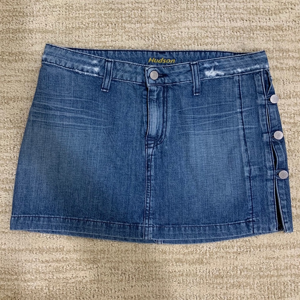 Hudson distressed denim skirt